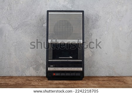 Vintage portable stereo cassette recorder from 80s Royalty-Free Stock Photo #2242218705