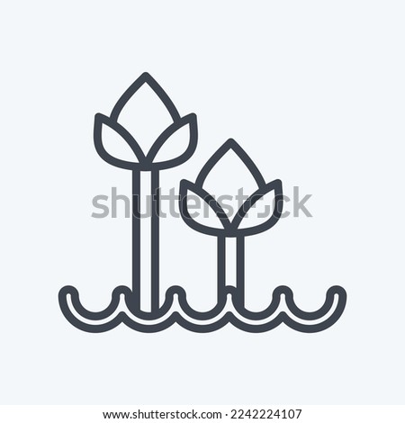 Icon Tulips 2. related to Flora symbol. line style. simple illustration. plant. Oak. leaf. rose