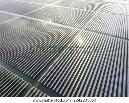Aerial view of solar power plant