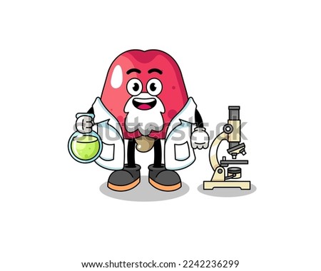 Mascot of cashew as a scientist , character design