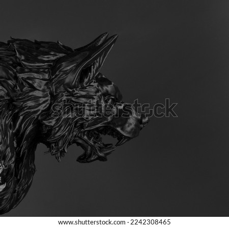 wolf werewolf on a black background