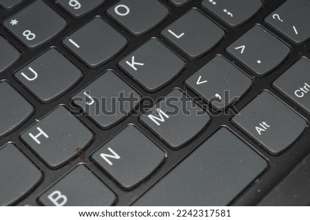 Close-up photo of a black computer keyboard with white numbers and letters