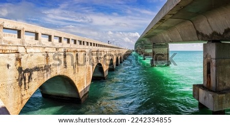 Overseas Highway bridge to the Key West, Florida, USA Royalty-Free Stock Photo #2242334855