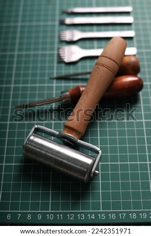 Lether Crafting Tools and Leather Workshop Photos 