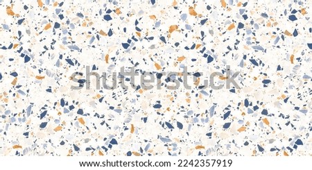 Terrazzo floor marble seamless hand crafted pattern. Realistic vector texture of mosaic floor with natural stones, granite, marble, colorful glass, concrete, New Slab Marble. Royalty-Free Stock Photo #2242357919