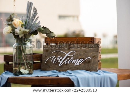 Wooden welcome sign. Wedding decorations.  Handamade.