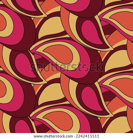 Abstract Hand Drawing Geometric Layered Paisleys Seamless Vector Pattern Isolated Background Royalty-Free Stock Photo #2242415511