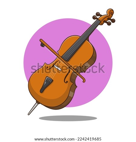 cello music instrument symbol cartoon illustration vector Pro Vector Royalty-Free Stock Photo #2242419685