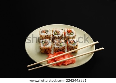 Sushi on a plate. Food photography.