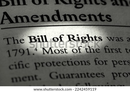 Bill of rights of the US constitution written in business ethics textbook on United States law
