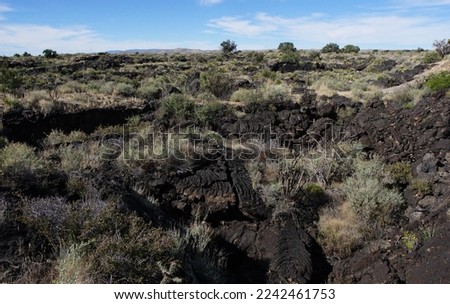 View of the Carrizozo Malpais lava field in Valley of Fires Recreation Area, New Mexico