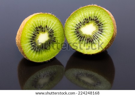 Kiwi fruit isolated on Black background