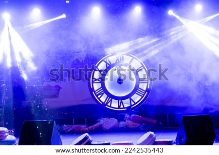 night neon light decorative lighting clock with roman numerals, new year event decoration, low light