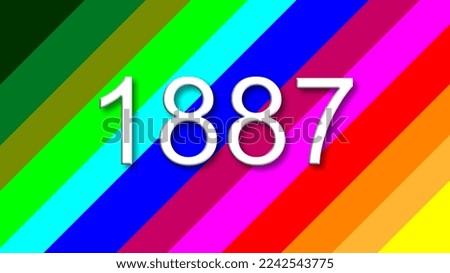1887 colorful rainbow background year number