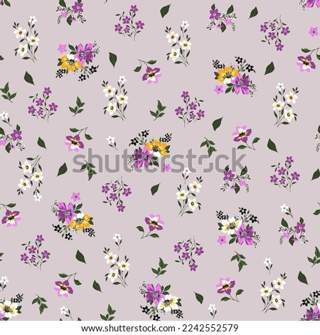 seamless texture with flowers and leaves 