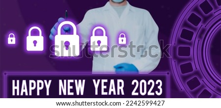 Conceptual caption Happy New Year 2023. Conceptual photo Greeting Celebrating Holiday Fresh Start Best wishes