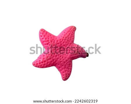 Animal toys, plastic starfish toy isolated on white background