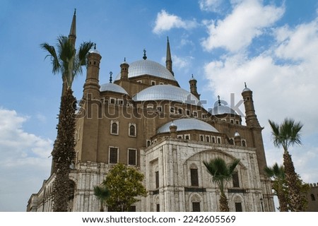 Cairo,Egypt: November 26,2022- Panoramic view of the beautiful mosque of Mohammad Ali in Cairo, Egypt