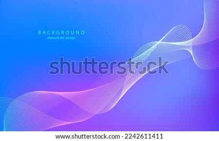 Abstract gradient background. Wave element for design. Digital frequency track equalizer. Stylized line art. Colorful shiny wave with lines created using blend tool. Curved wavy smooth stripe. Vector.