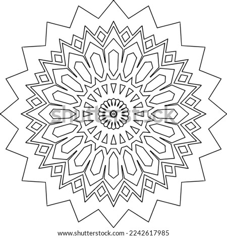 Circular pattern in mandala shape for Henna, Mehndi, tattoo, decoration. Decorative ornament in ethnic oriental style. Coloring book page