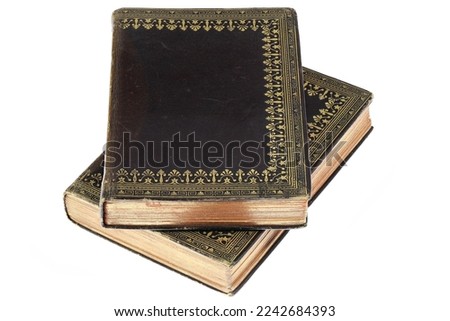 vintage common prayer and hymne books isolated on white background Royalty-Free Stock Photo #2242684393
