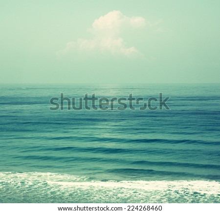 background of sea waves, vintage filter. 