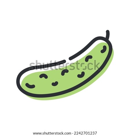 Cucumber line icon, outline vector sign, linear pictogram isolated on white background. Logo illustration Royalty-Free Stock Photo #2242701237