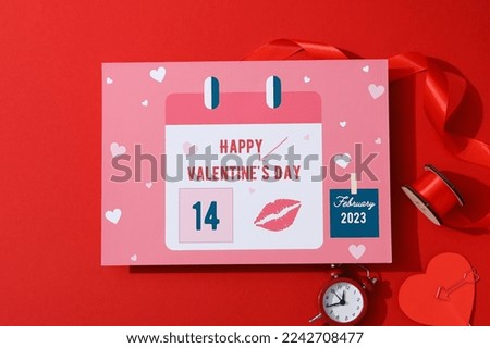 Concept of Happy Valentine's day, top view
