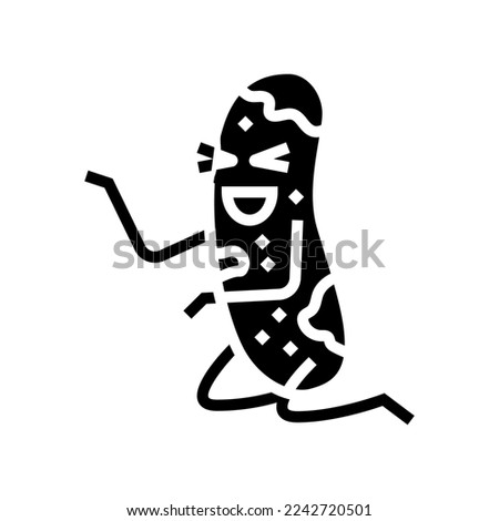 sausage meat character glyph icon vector. sausage meat character sign. isolated symbol illustration
