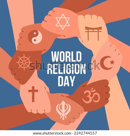 World Religion Day Banner Design Vector illustration Royalty-Free Stock Photo #2242744557