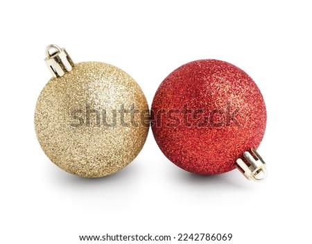 Shiny Christmas balls isolated on white background