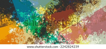 Rough vintage colors paint abstract banner background template.