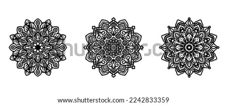 3 in 1 high quality mandala design. Coloring book, banner, yoga background and other design.