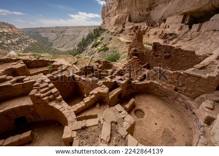 Empty Rooms of Long House Cliff Dwelling in Mesa Verde National Park Royalty-Free Stock Photo #2242864139