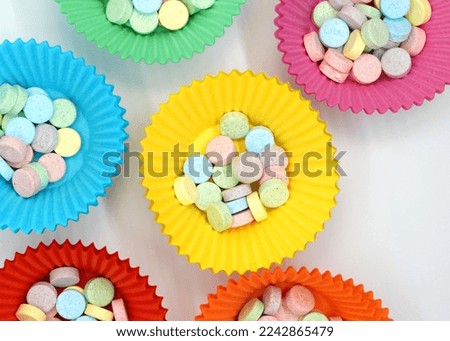 Colorful sweets isolated on white