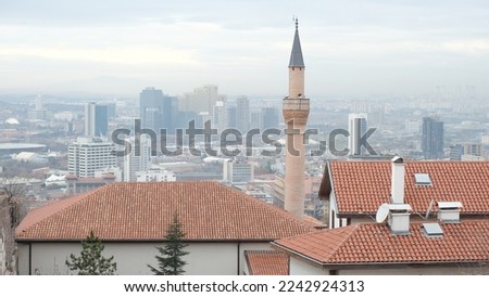 mosque, city, landscape, ankara, turkey