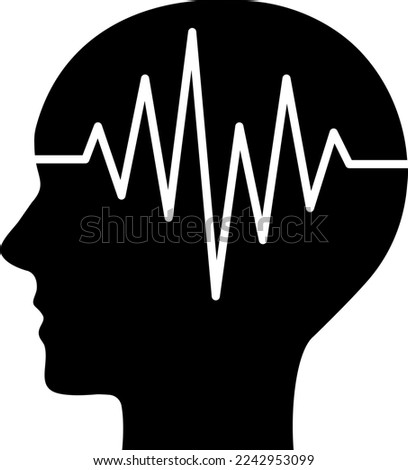 Brain wave isolated vector icon.