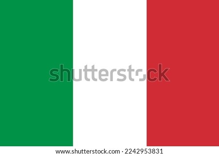 Flag of Italy with vertical strips of green, white and red .Italian flag waving in the wind. Close up of Italy banner blowing, soft and smooth silk. Royalty-Free Stock Photo #2242953831