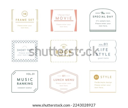 A set of simple line frames.
Illustrations for titles and headline decorations.
Recommended for banners and advertisements.