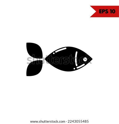 illustration of fish glyph icon
