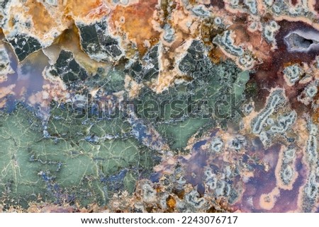 Semiprecious natural stone texture. Colorful agate mineral background