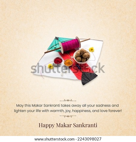 Happy Makar Sankranti, kite festival Royalty-Free Stock Photo #2243098027