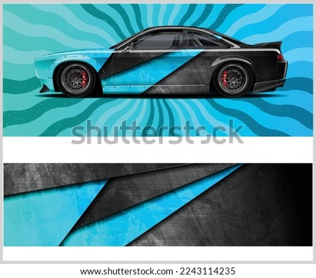 Car wrap design vector graphic.