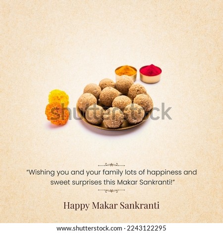 Happy Makar Sankranti, Indian tilgul festival Royalty-Free Stock Photo #2243122295