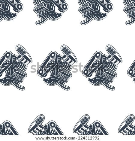 motor seamless  pattern illustration clip art