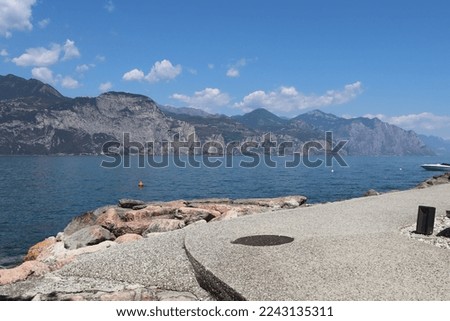 Lake Garda with mountains behind