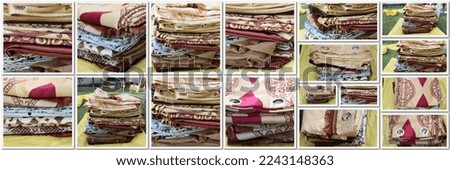 Beautiful collage curtains for windows and doors. Home decoration repair upholstery planning modern curtains Asian design. Amazing colors collection curtains banner for website
