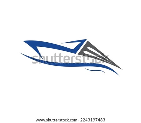 Boat icon logo design illustrator
