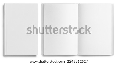 Set of closed and open books, isolated on white background