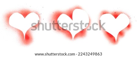 Spray stain print in shape heart isolated on white Royalty-Free Stock Photo #2243249863